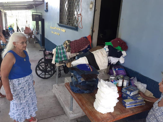 Senior Center Unboxing clothes and food